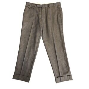 Brooks Brothers Slim Fit Wool Trousers Lanificio Campore HoundstoothBrown 32x30